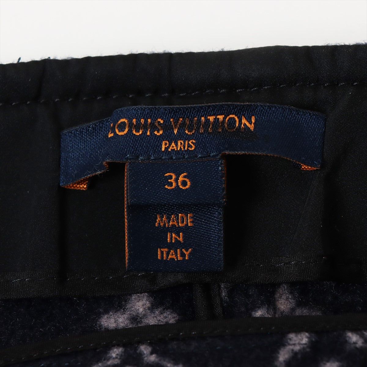 Louis Vuitton Wool & silk Skirt 36 Ladies' Navy blue  FFSK10QWE Monogram