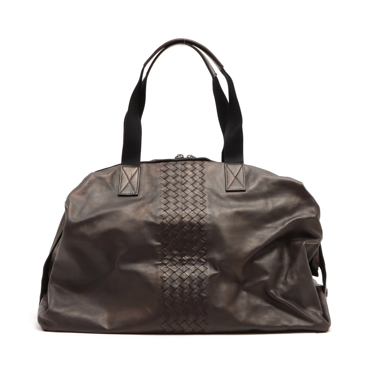 Bottega Veneta Intrecciato Leather Boston bag bronze 234521