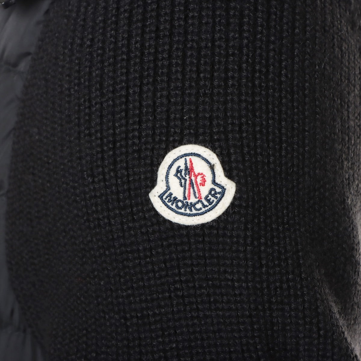 Moncler 18 years Wool & nylon Down jacket S Men's Black  Switch knit