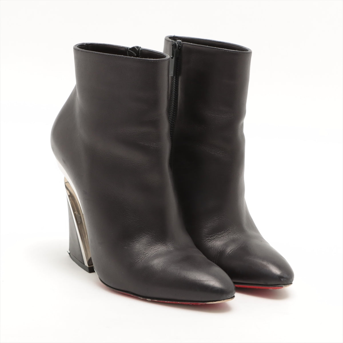 Christian Louboutin Leather Short Boots 39 Ladies' Black