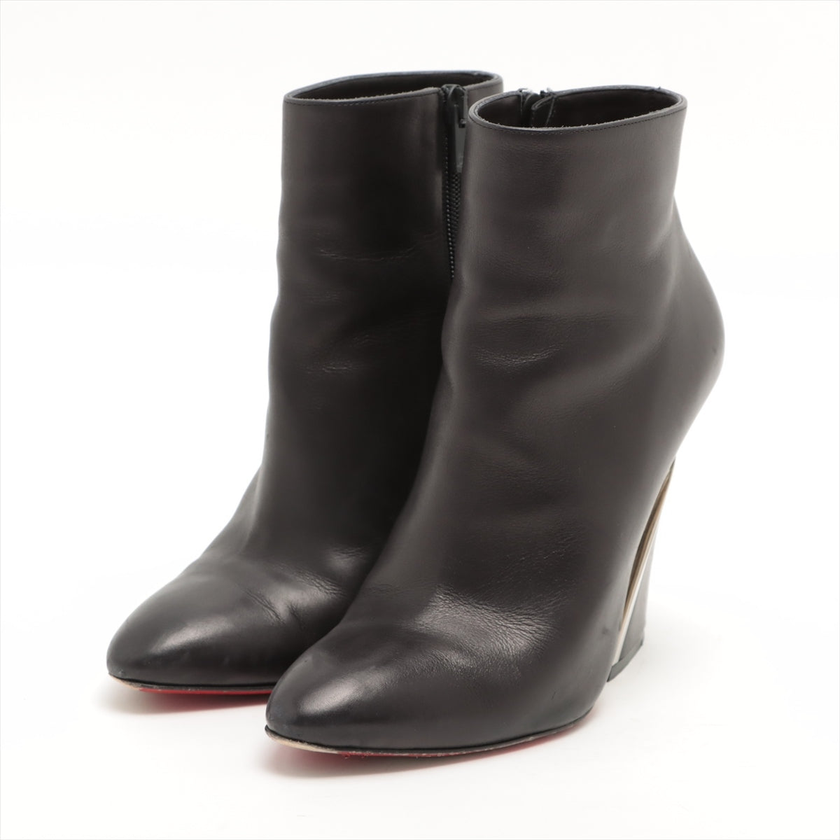 Christian Louboutin Leather Short Boots 39 Ladies' Black