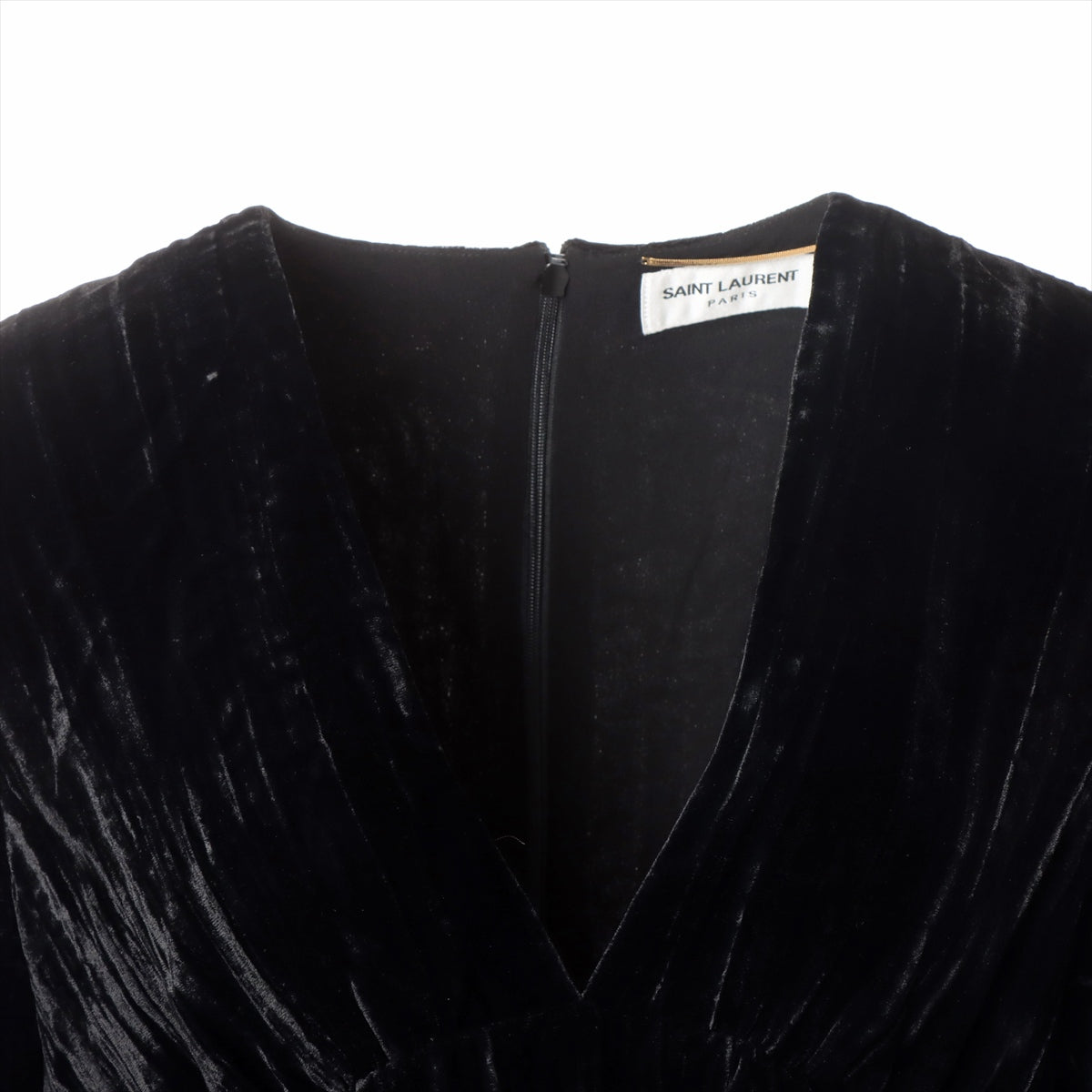 Saint Laurent Paris 21 years Rayon x cupra Dress F38 Ladies' Black  682087 Velvet