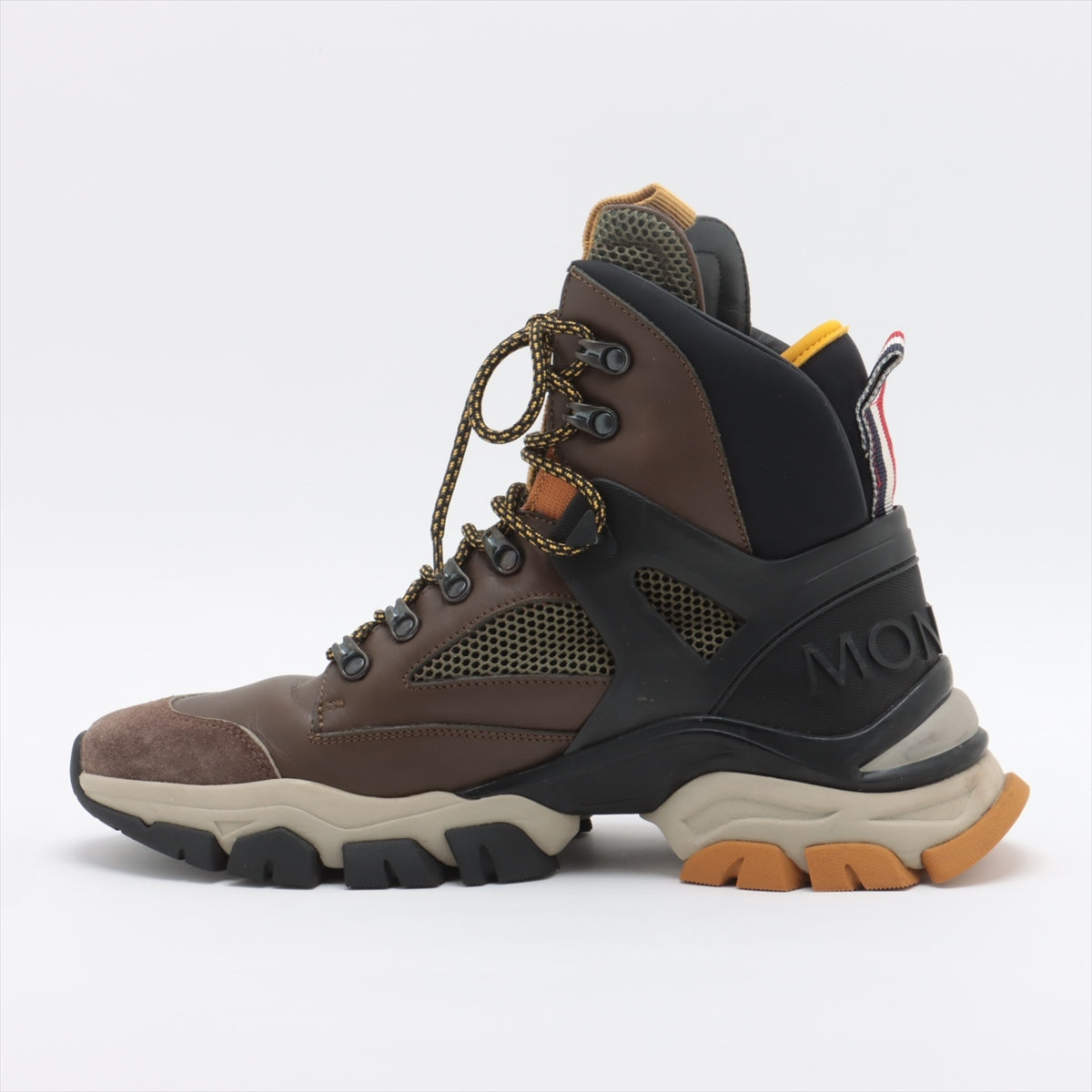 Moncler Leather x fabric Boots 42 Men's Brown