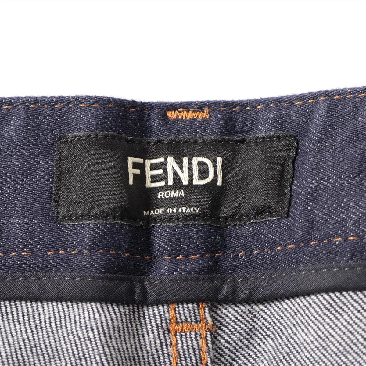 Fendi 21 years Cotton & polyurethane Denim pants IT32 Men's Navy blue  FLP201