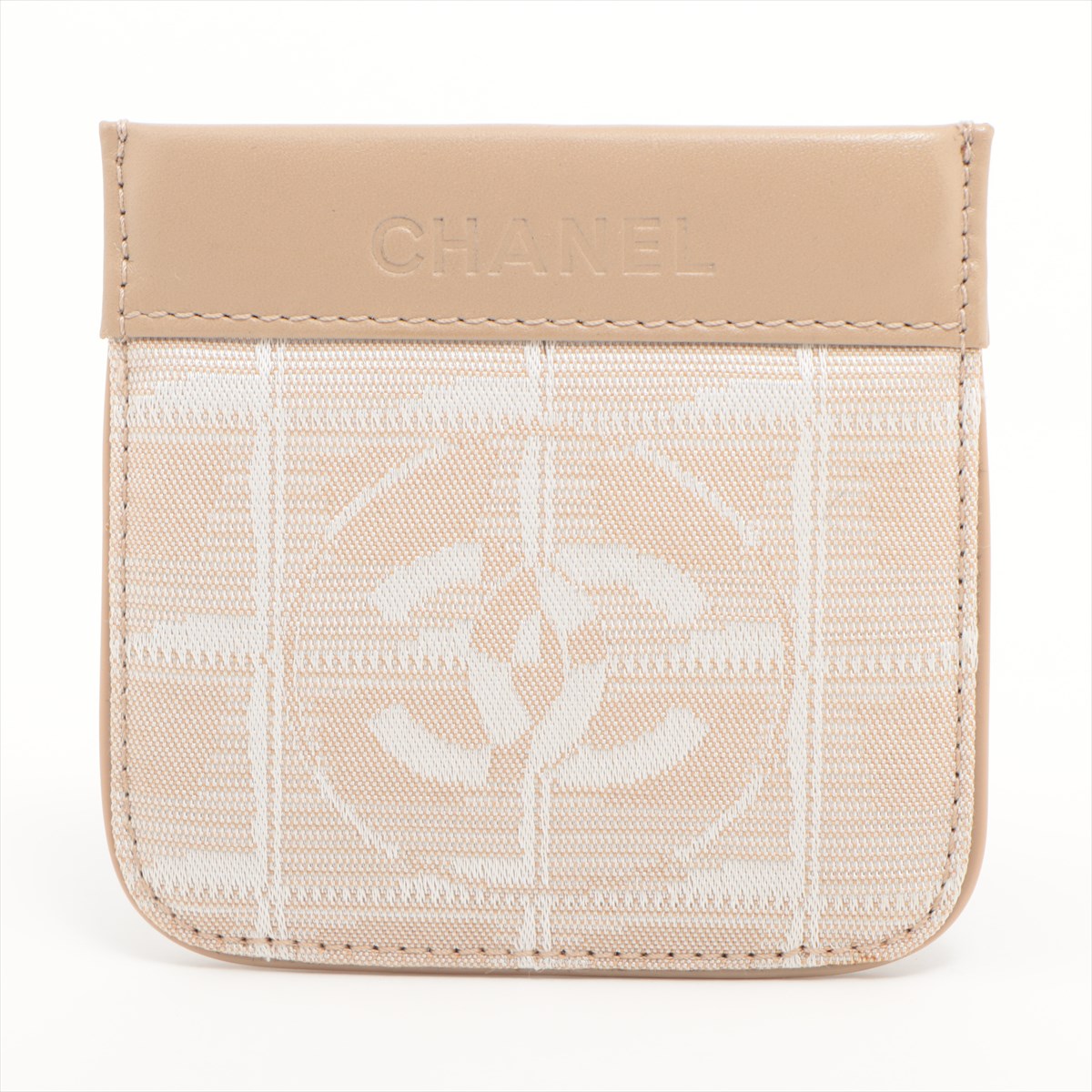 Chanel New Travel Line Canvas & leather Key case Beige Silver Metal fittings 7XXXXXX