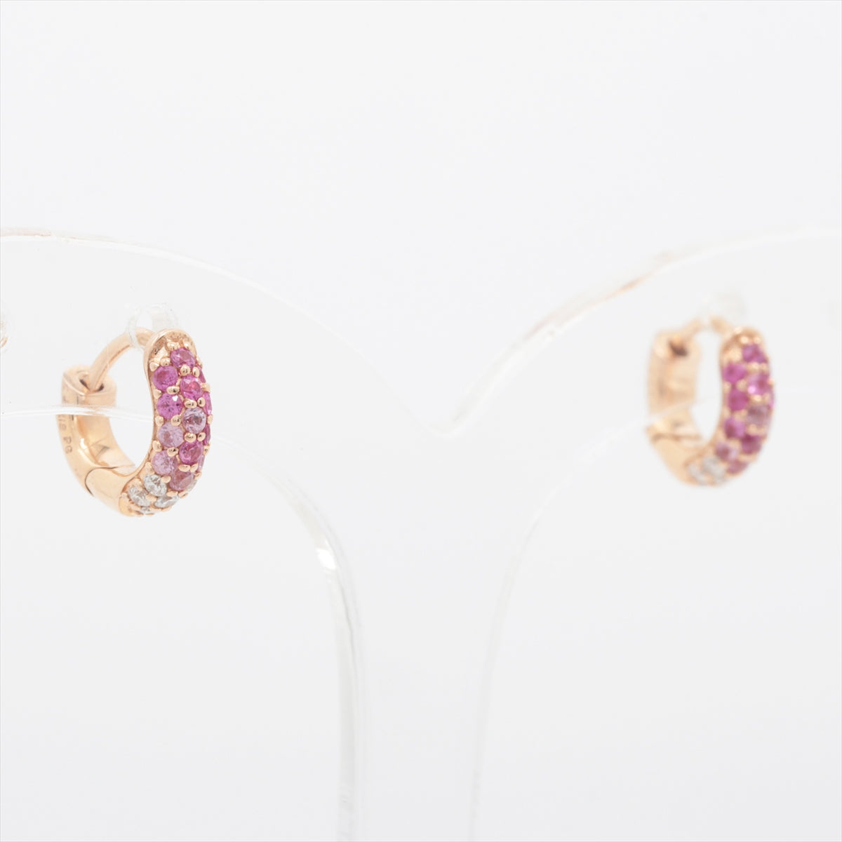 Ponte Vecchio diamond Sapphire Piercing jewelry K18PG 2.3g 0.05 S0.12 0.05 S0.12