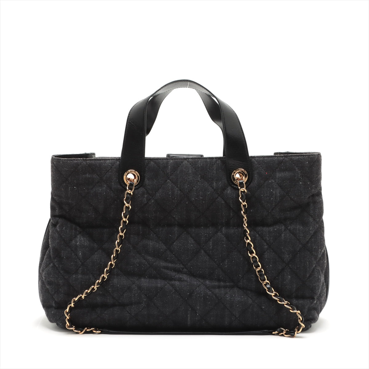 Chanel Matelasse Denim & leather 2way handbag Black Gold Metal fittings 23XXXXXX A93559