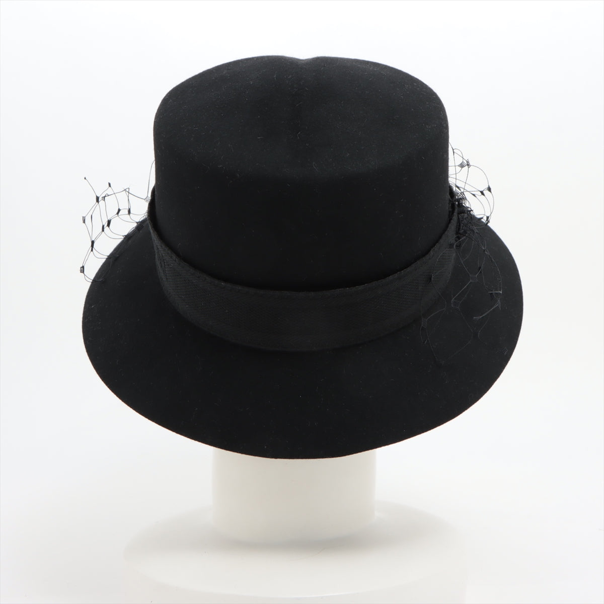 DIOR Hat 58 Rabbit Black 04DPN960G893 with tulle