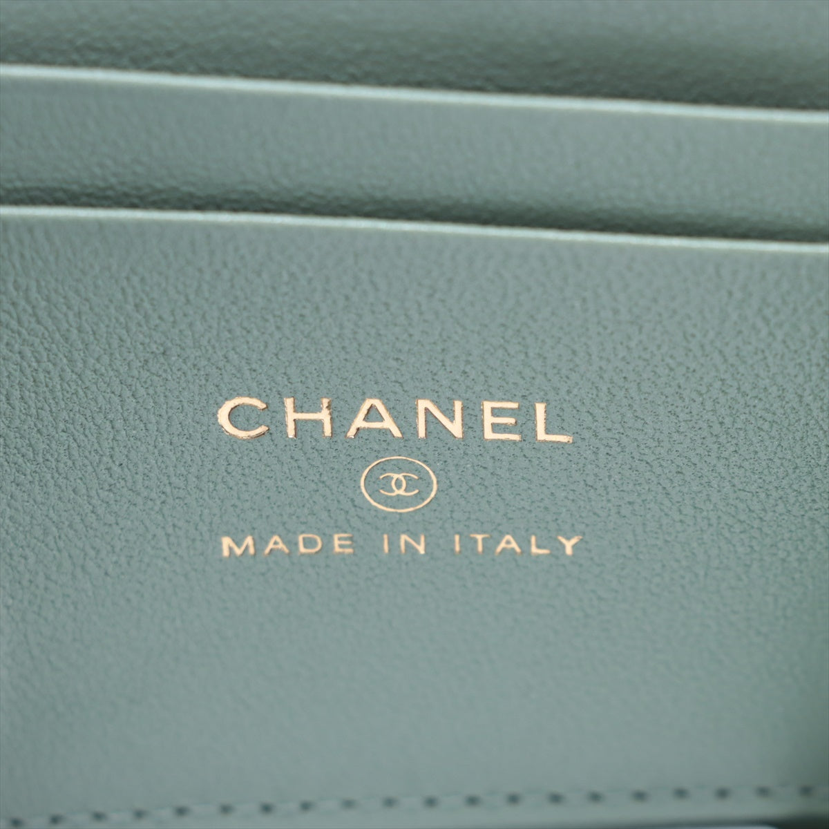 Chanel Matelasse Ram leather Chain shoulder bag Vanity Green Gold Metal fittings