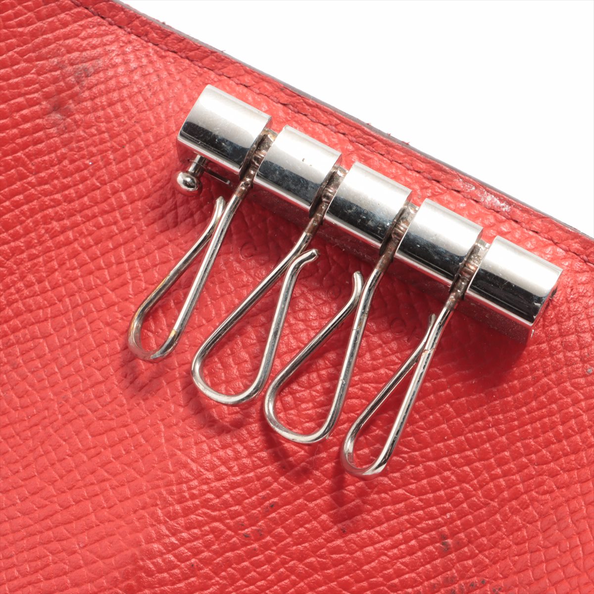 Hermès Bearn Veau Epsom Key case Red Silver Metal fittings C: 2018