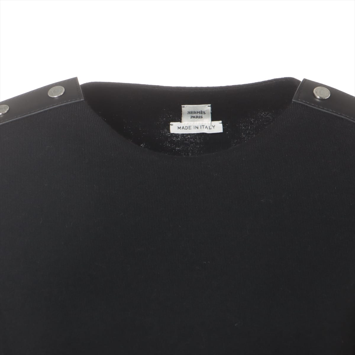 Hermès Wool & nylon Knit dress 36 Ladies' Black  Serie button