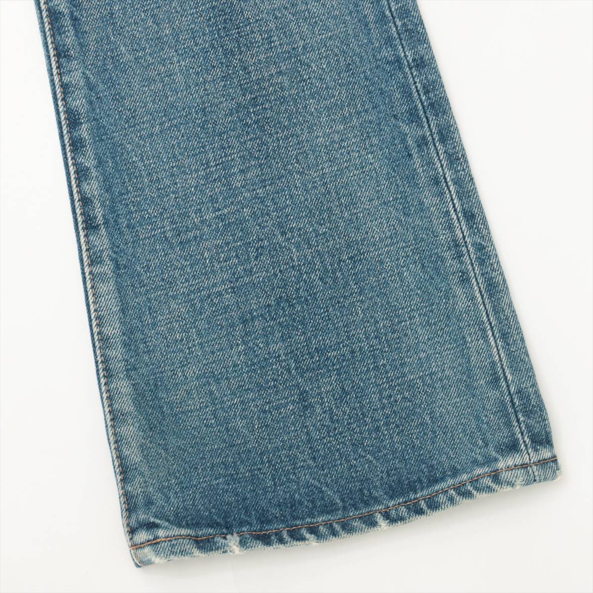 CELINE Cotton Denim pants 24 Ladies' Blue  Triomphe hardware flaring