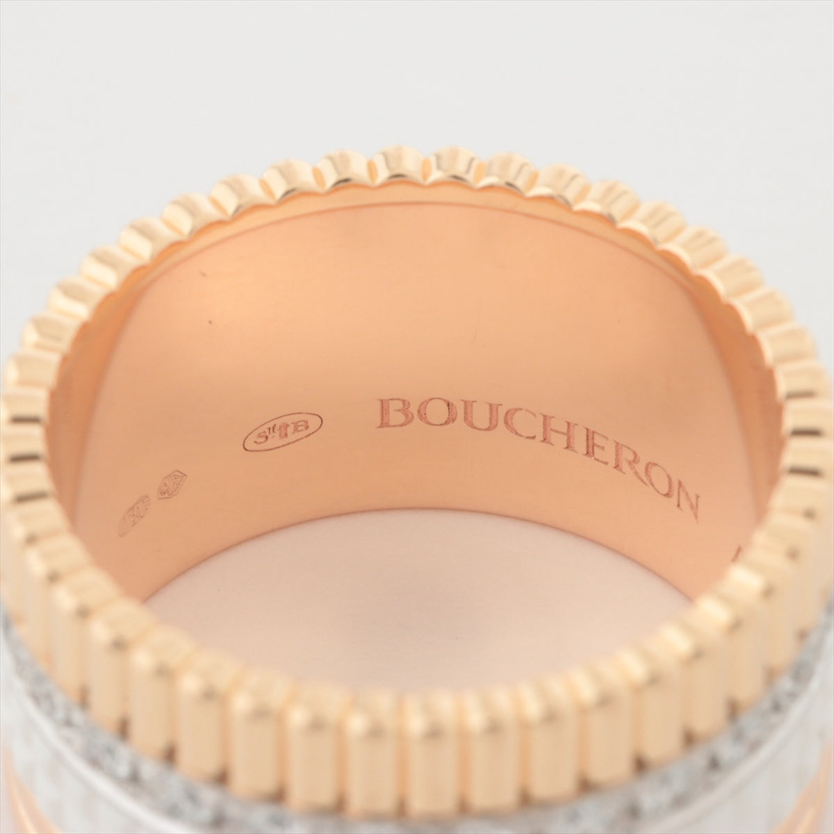 Boucheron Quatre White Large diamond rings 750(YG×PG×WG) 11.7g 53 PVD small cake JRG0159953