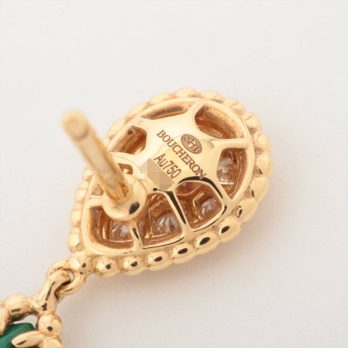 Boucheron Serpent Bohème Malachite diamond Piercing jewelry 750(YG) 14.3g JCO01280
