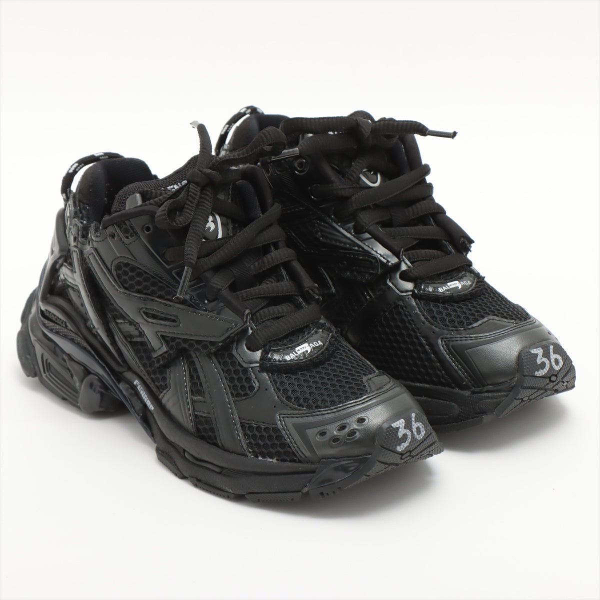 Balenciaga Runner Mesh Sneakers 36 Ladies' Black 656063