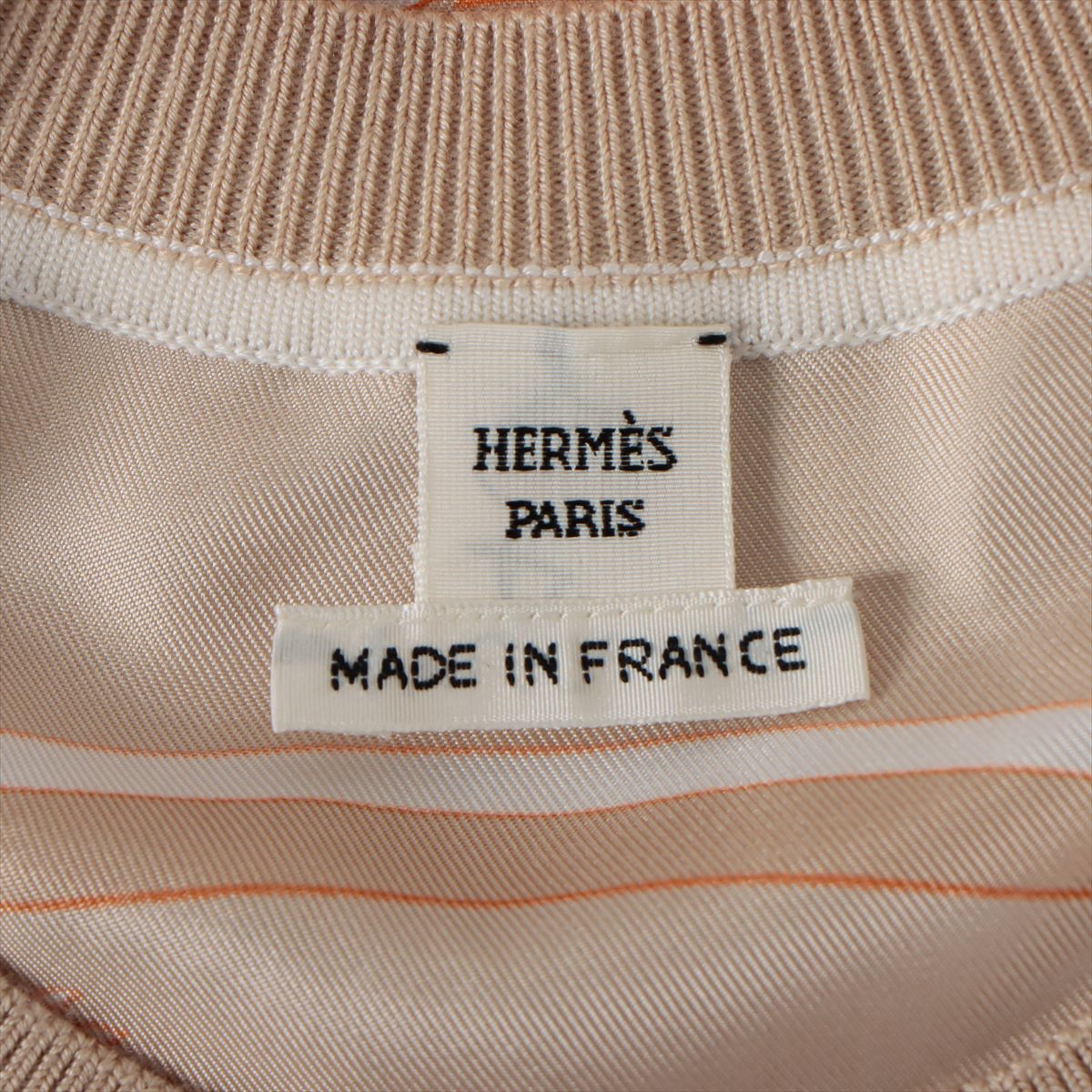 Hermès Cashmere & silk Short Sleeve Knitwear 34 Ladies' Beige