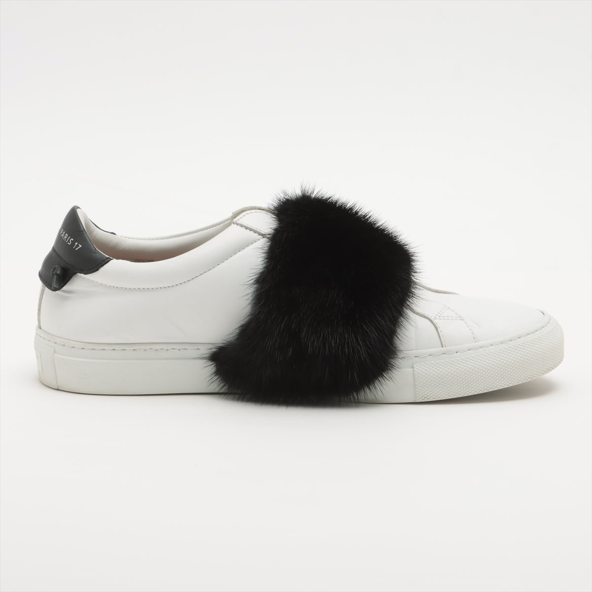 Givenchy Fur × Leather Sneakers 38 Ladies' Black × White