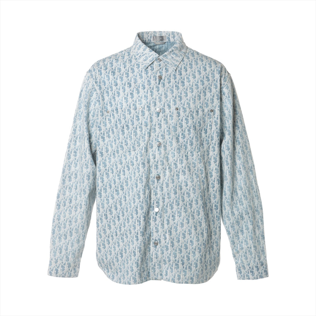 DIOR Oblique 20AW Cotton Denim shirt 41 Men's Blue  013D585BY989
