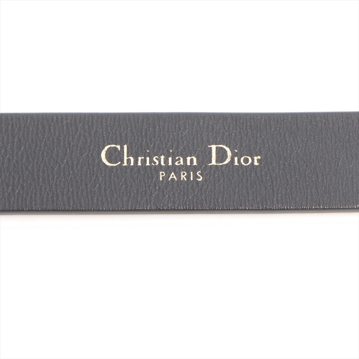 Christian Dior CD logo Belt 80 GP & leather Bronze x black