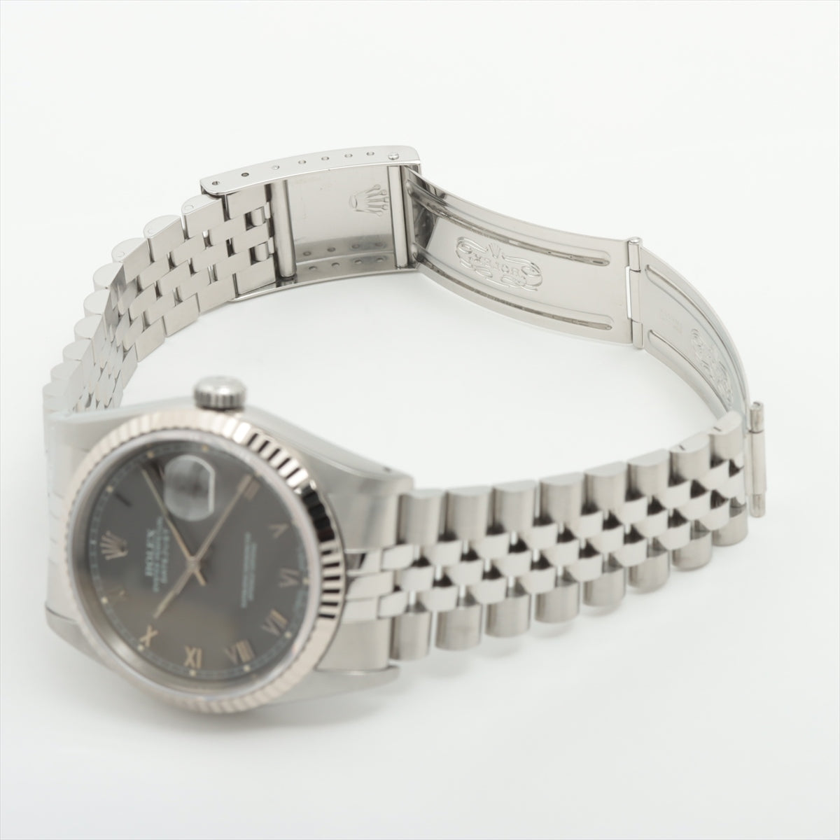 Rolex Datejust 16234 SS×WG AT Gray-Face Extra Link 1
