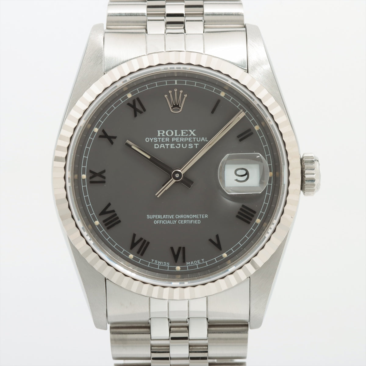 Rolex Datejust 16234 SS×WG AT Gray-Face Extra Link 1