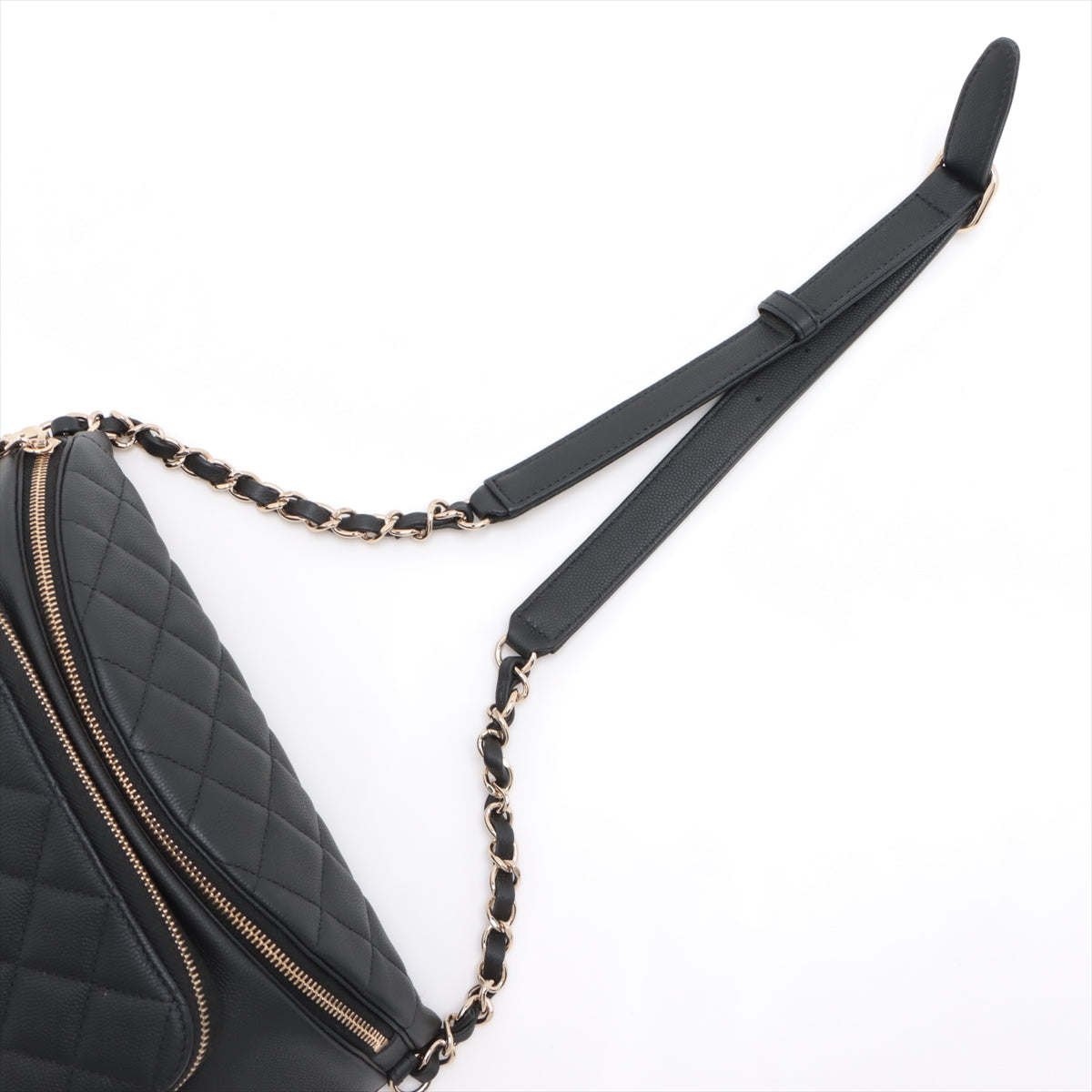 Chanel Matelasse Caviarskin Sling backpack Black Gold Metal fittings 29th