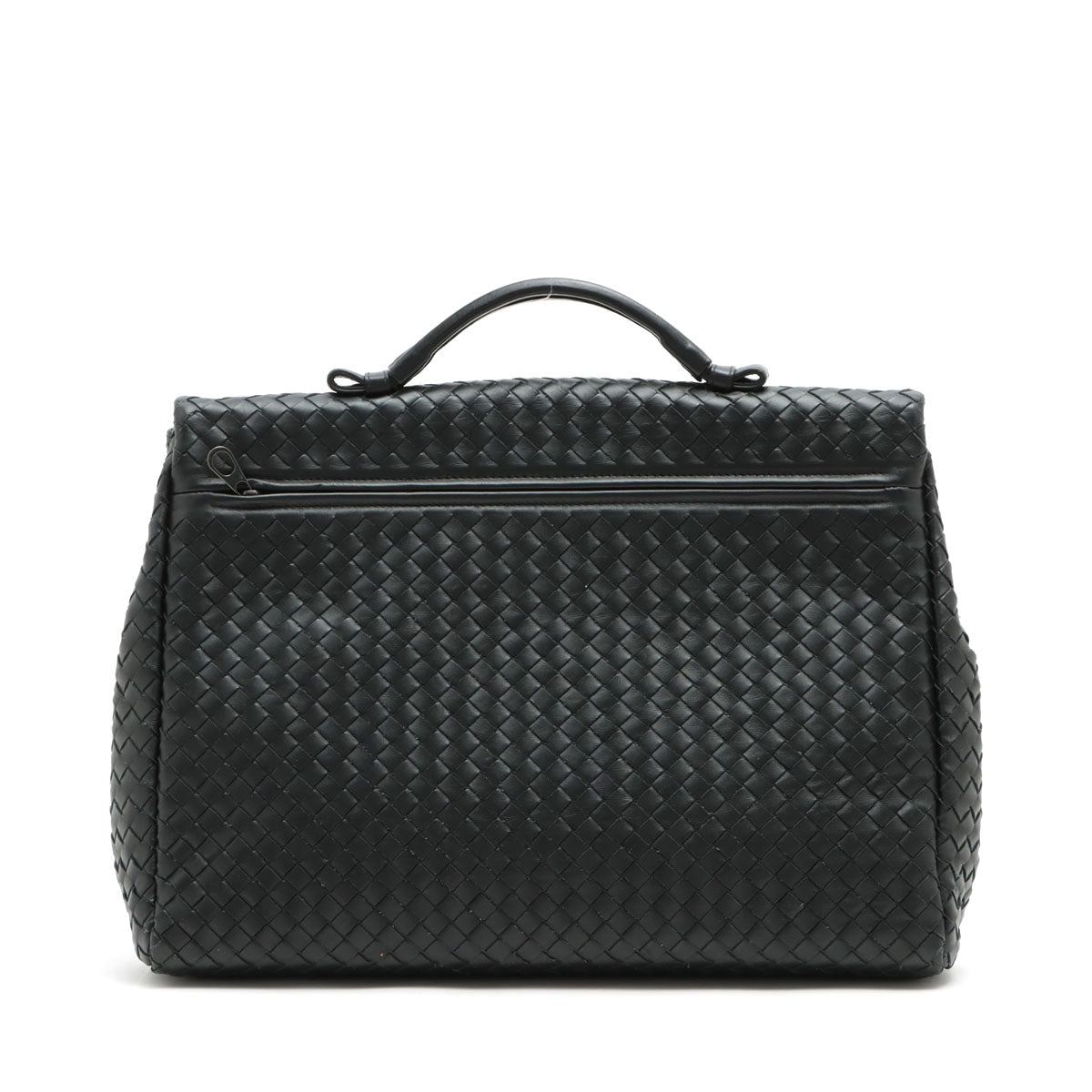 Bottega Veneta Intrecciato Leather Briefcase Black