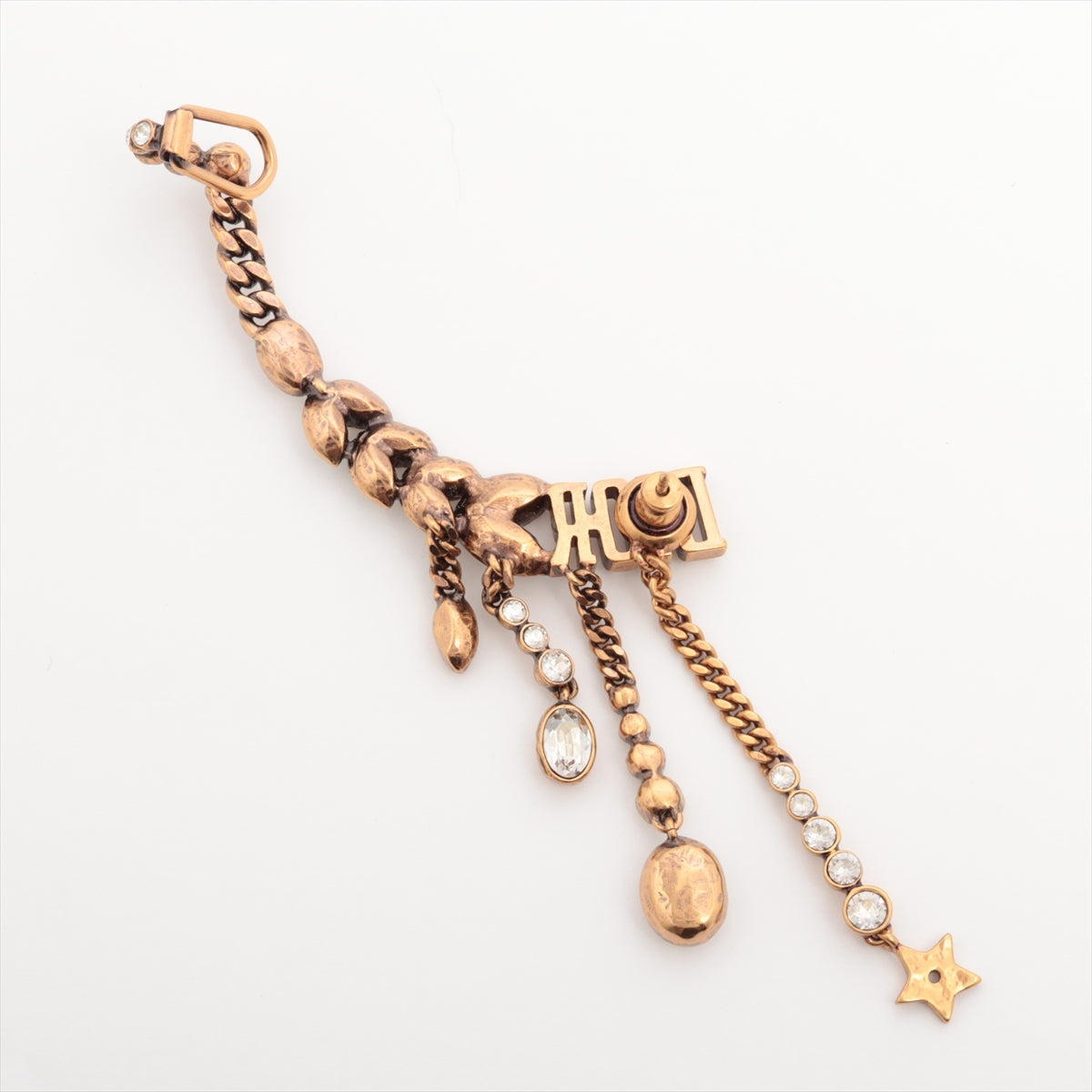 DIOR Ear Cuff GP×inestone Gold Piercing jewelry
