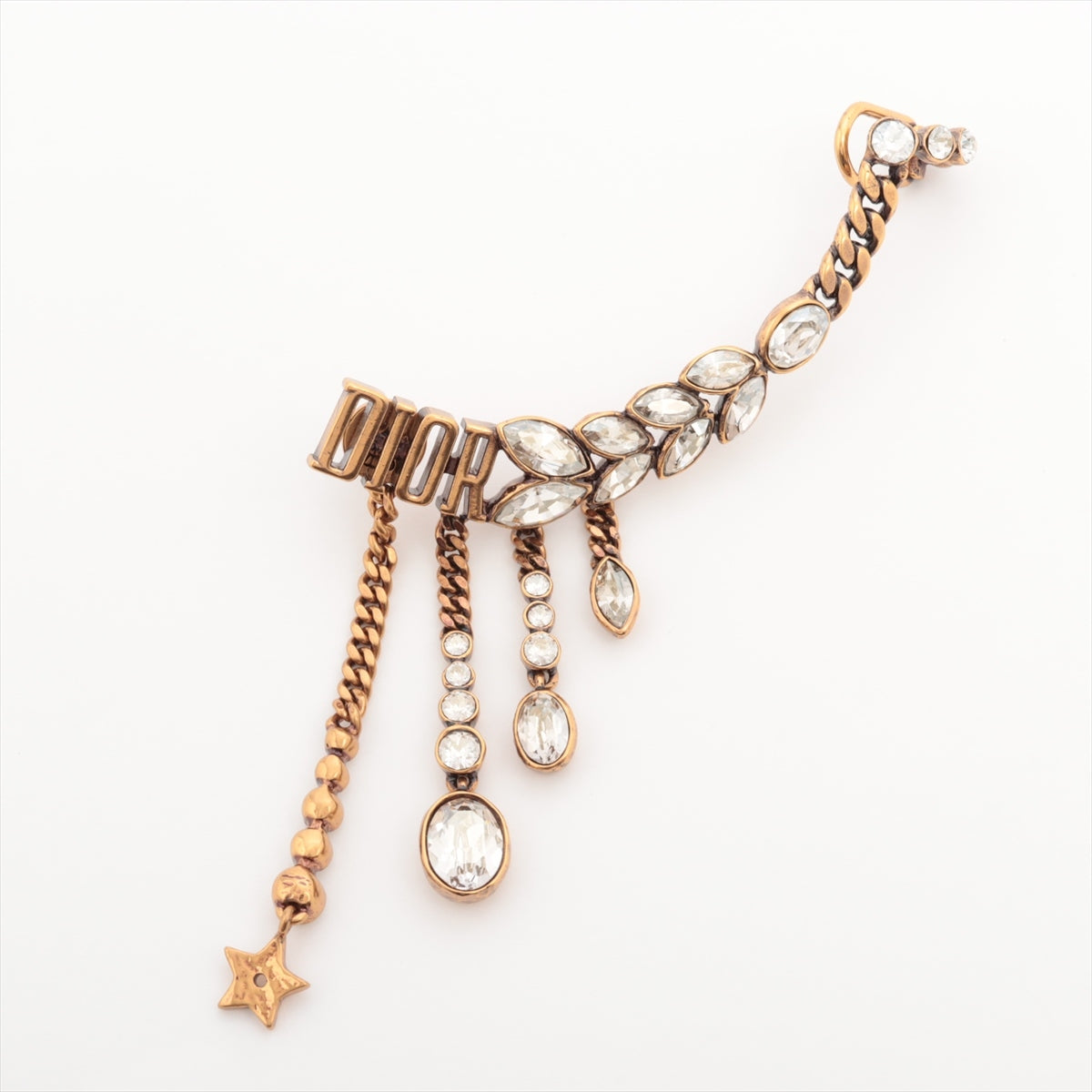 DIOR Ear Cuff GP×inestone Gold Piercing jewelry