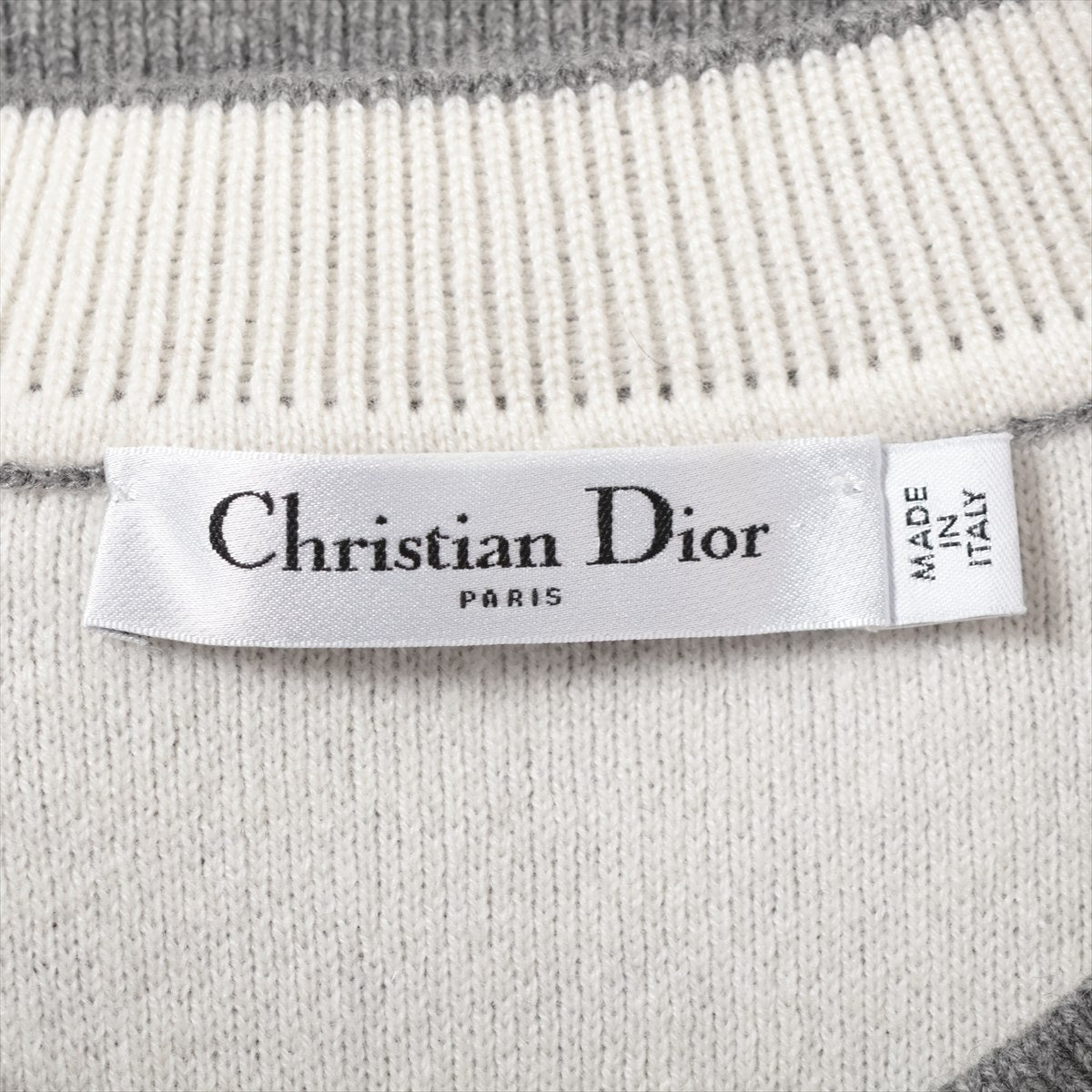 Christian Dior Cashmere x nylon Knit F34 Ladies' Gray x white  J'ADIOR 8 924S55AM009