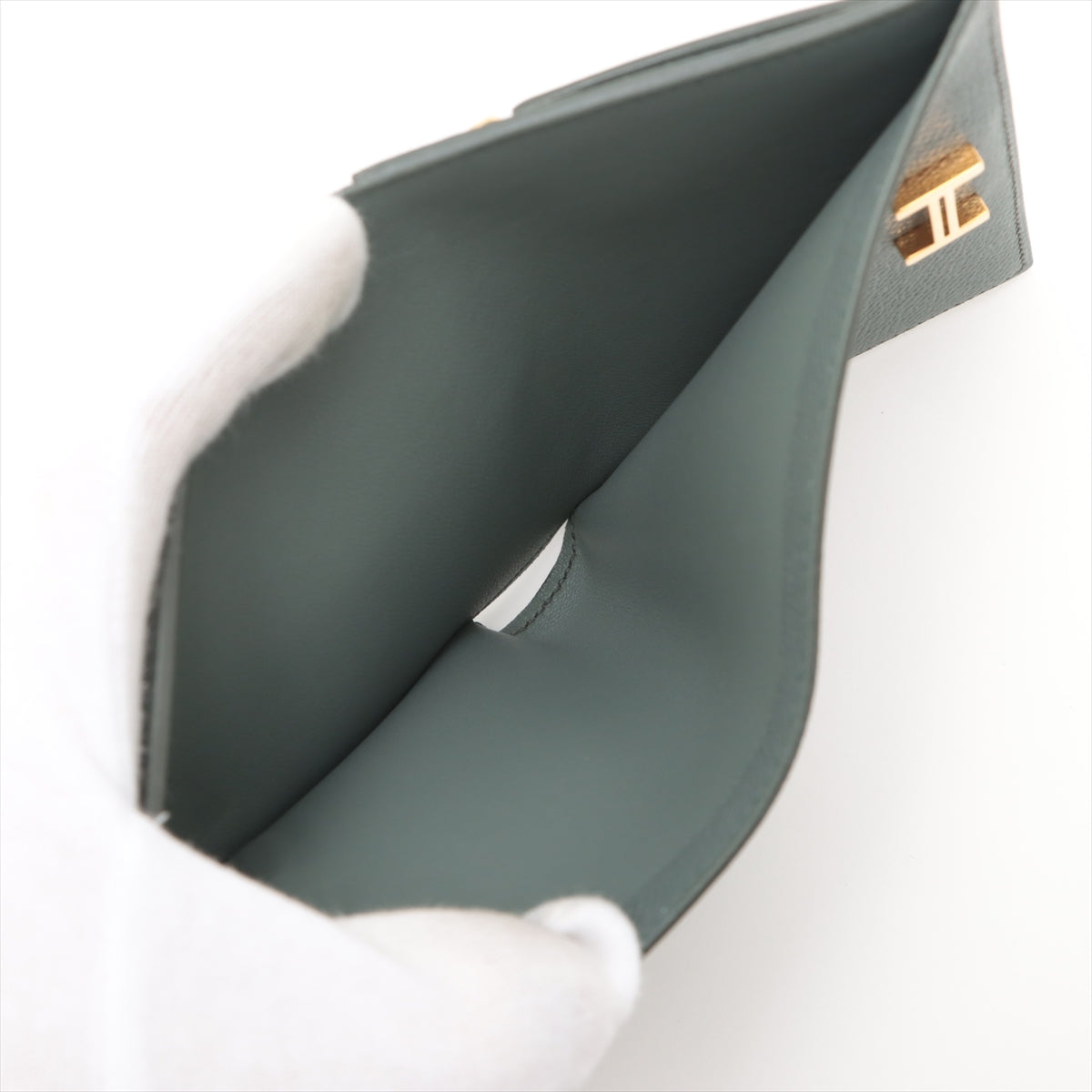 Hermès Bearn Compact Veau Epsom Wallet Veil Almond Gold Metal fittings D: 2019