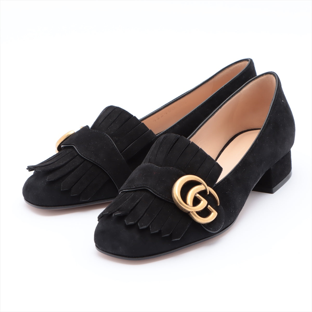 Gucci GG Marmont Suede Loafer 34 Ladies' Black 453480