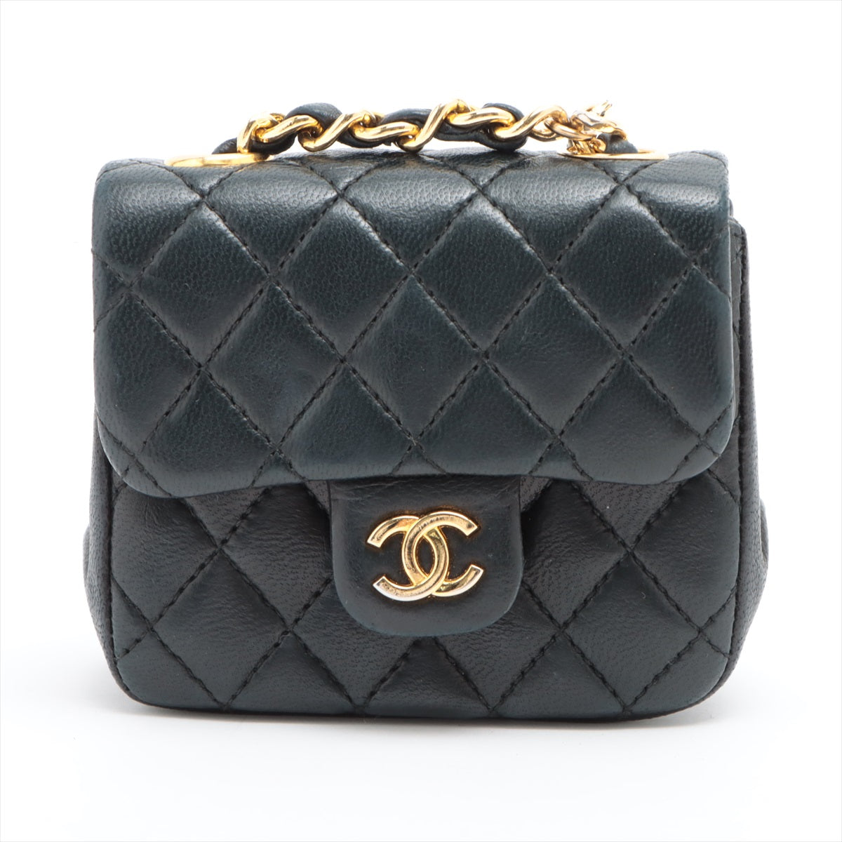 Chanel Mini Mini Matelasse Lambskin Waist bag Black Gold Metal fittings