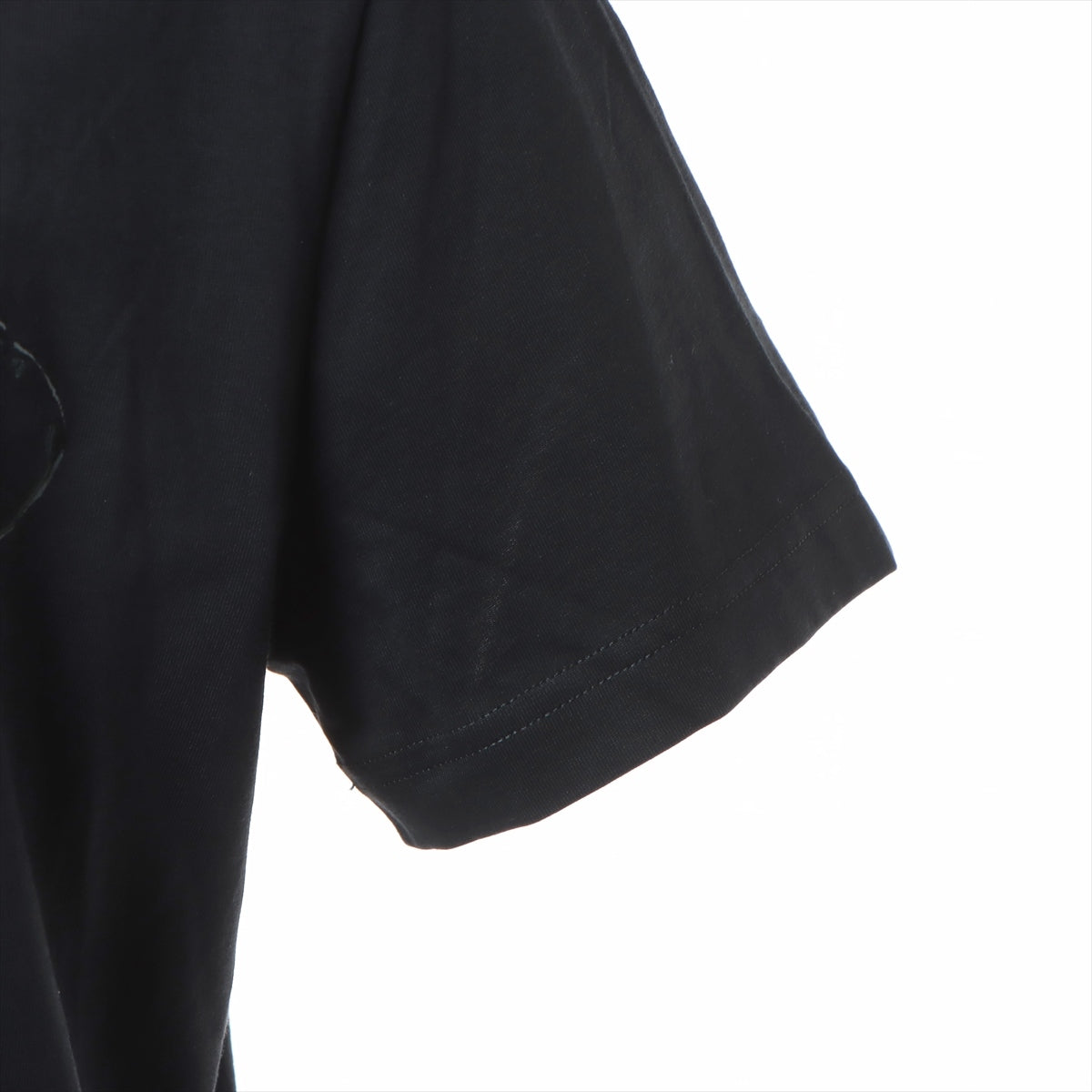 Prada 22 years Cotton T-shirt M Men's Black  UJN556 Logo embroidery