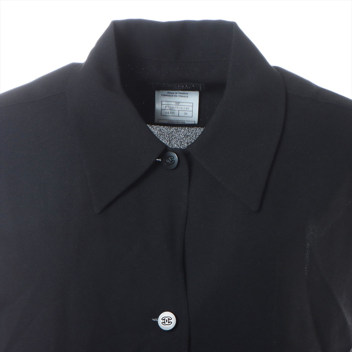 Chanel Coco Button 98P Rayon Sleeveless dress 38 Ladies' Black  P11065