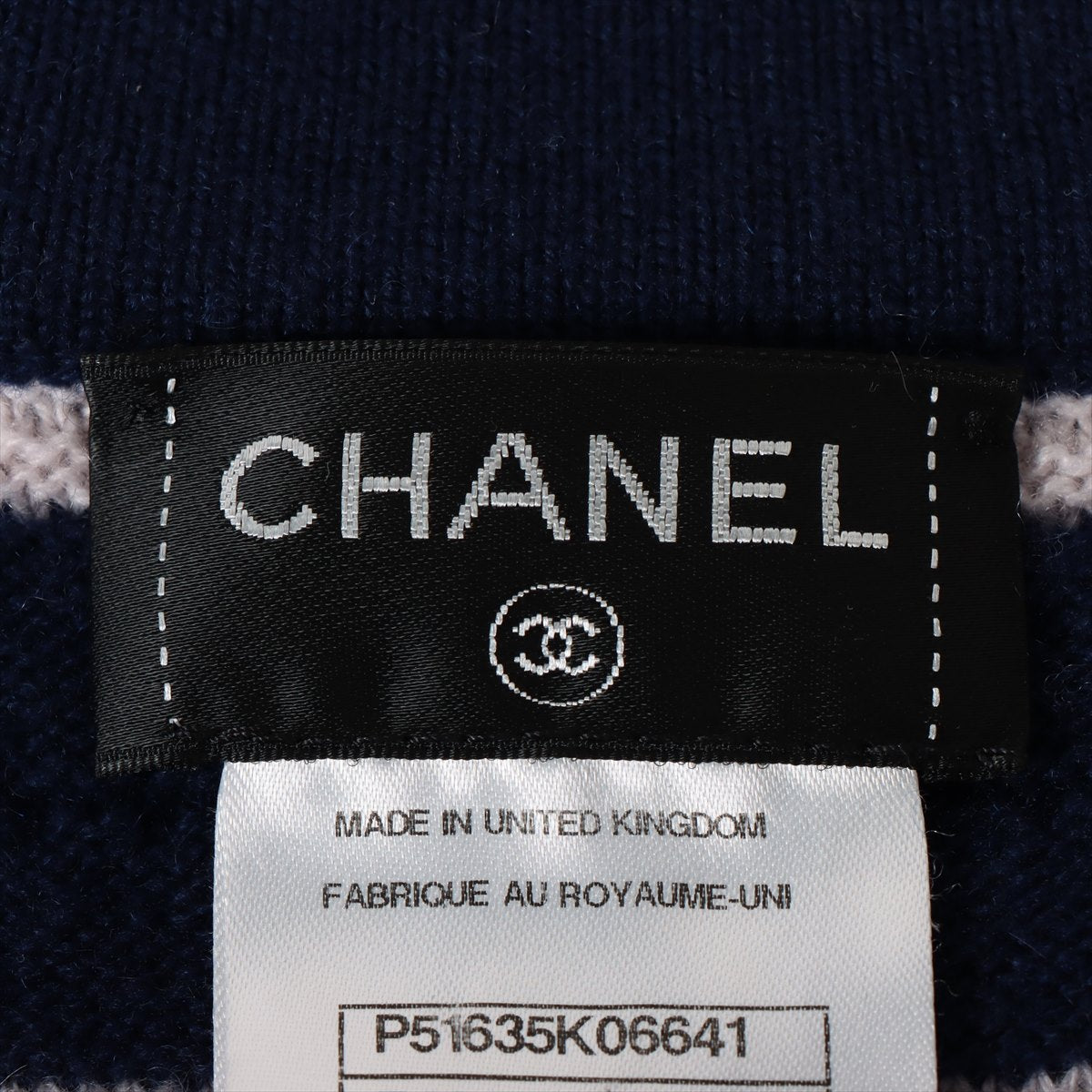 Chanel Coco Button P51 Cashmere Knit dress 40 Ladies' Blue x pink  P51635