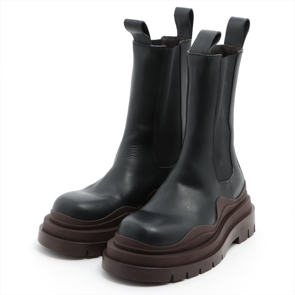 Bottega Veneta Leather Side Gore Boots 39 Men's Black tyres chelsea boots box There is a bag