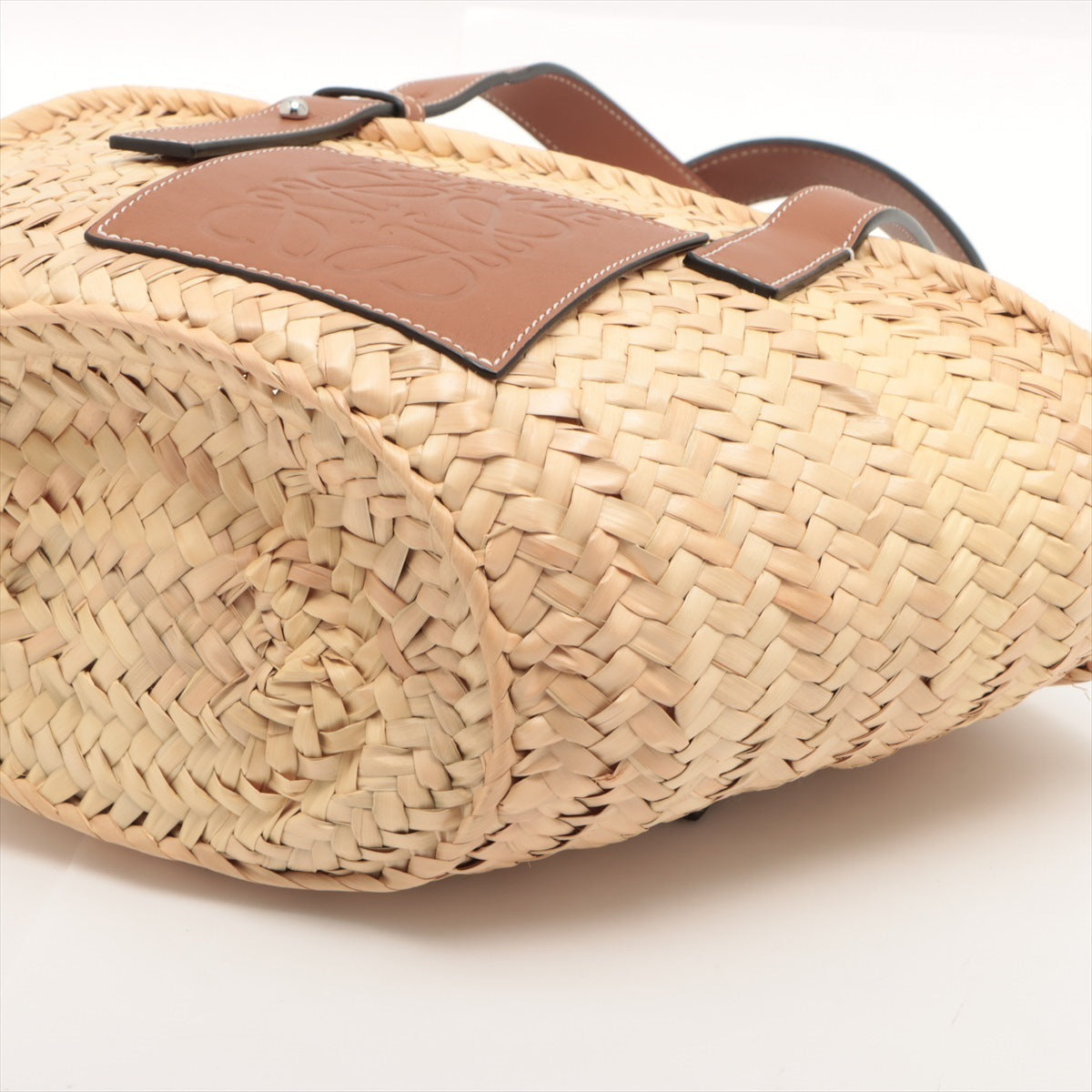 Loewe Basket small Raffia x leather Hand bag Brown