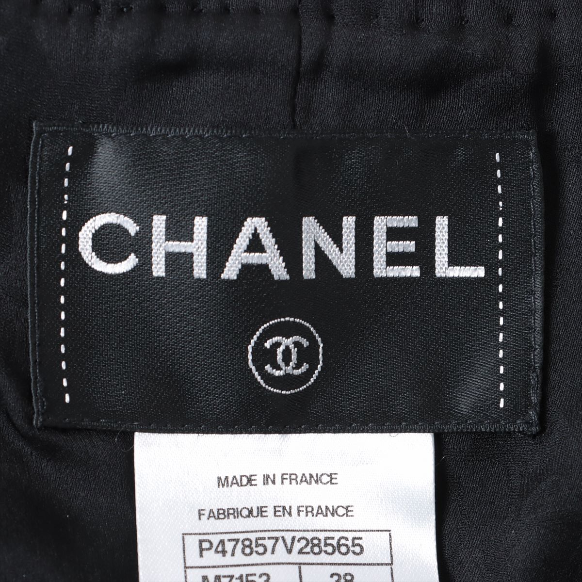 Chanel Coco Button P47 Tweed Setup 38 Ladies' Black